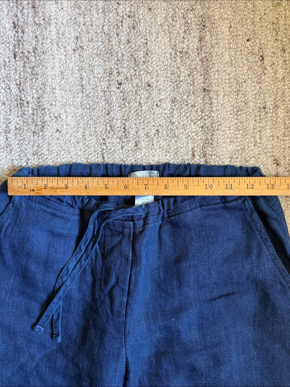 CP Shades Pants Womens Sz S Blue 100% Linen Pull On Elastic Waist Coastal Boho. - Picture 4 of 10